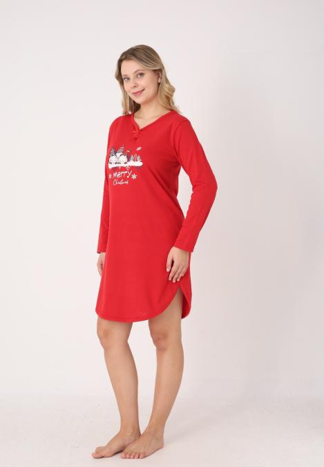 Camasa de noapte Craciun,Imprimeu Merry Christmas,En-gros